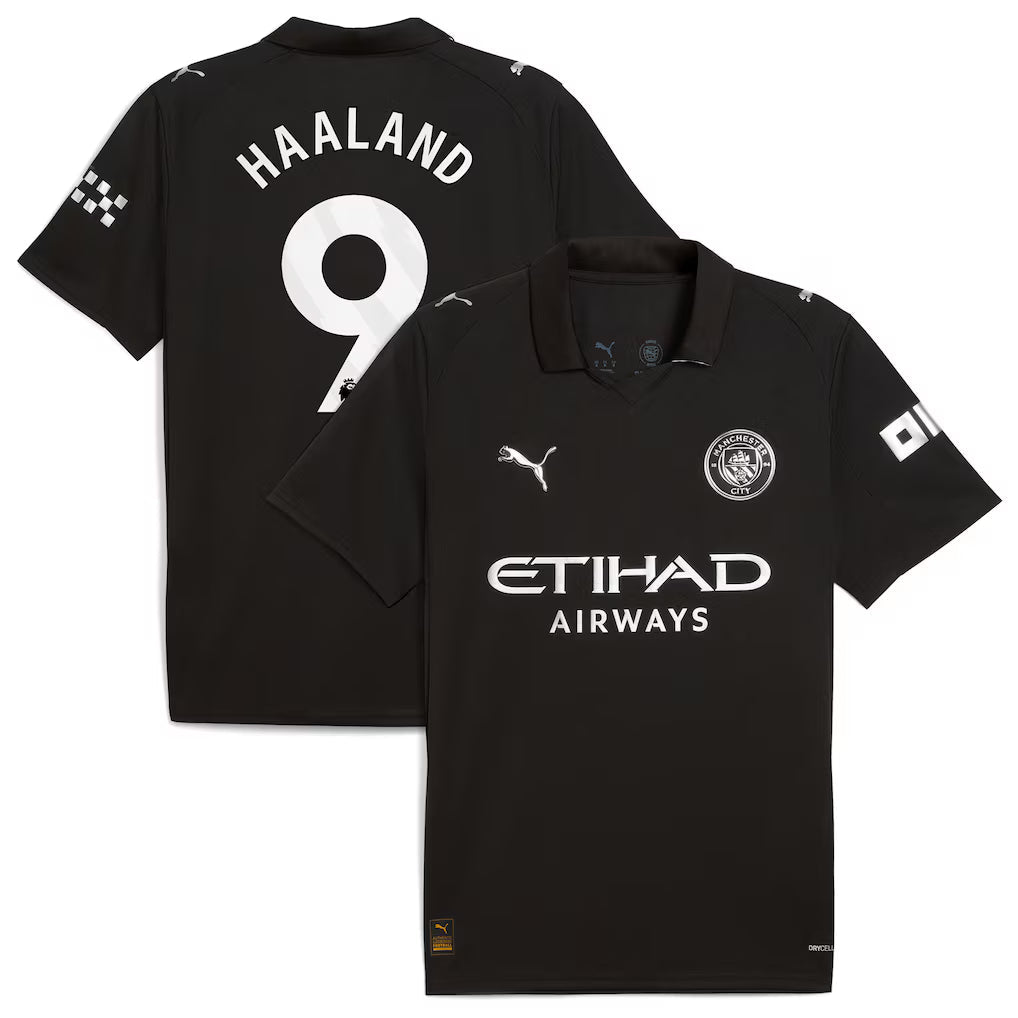 Erling Haaland Manchester City 2025/26 Away Player Jersey - Black