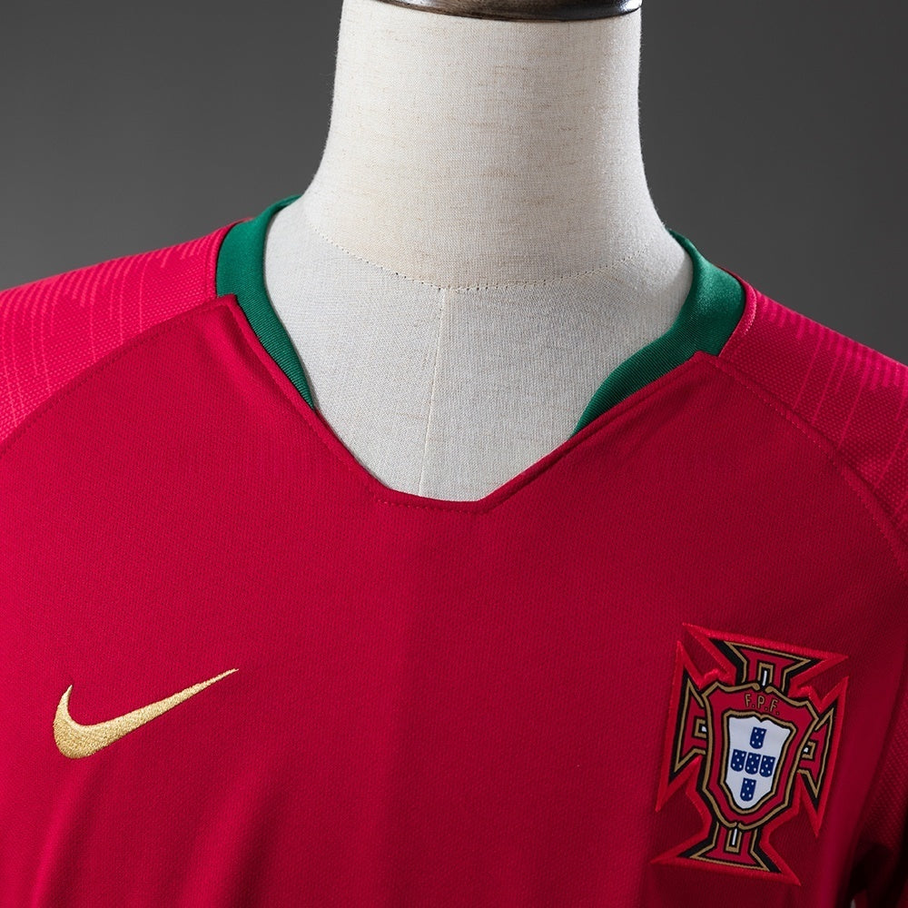Portugal Home Jersey 2018 Long Sleeves Retro Football Kit Soccer Shirt