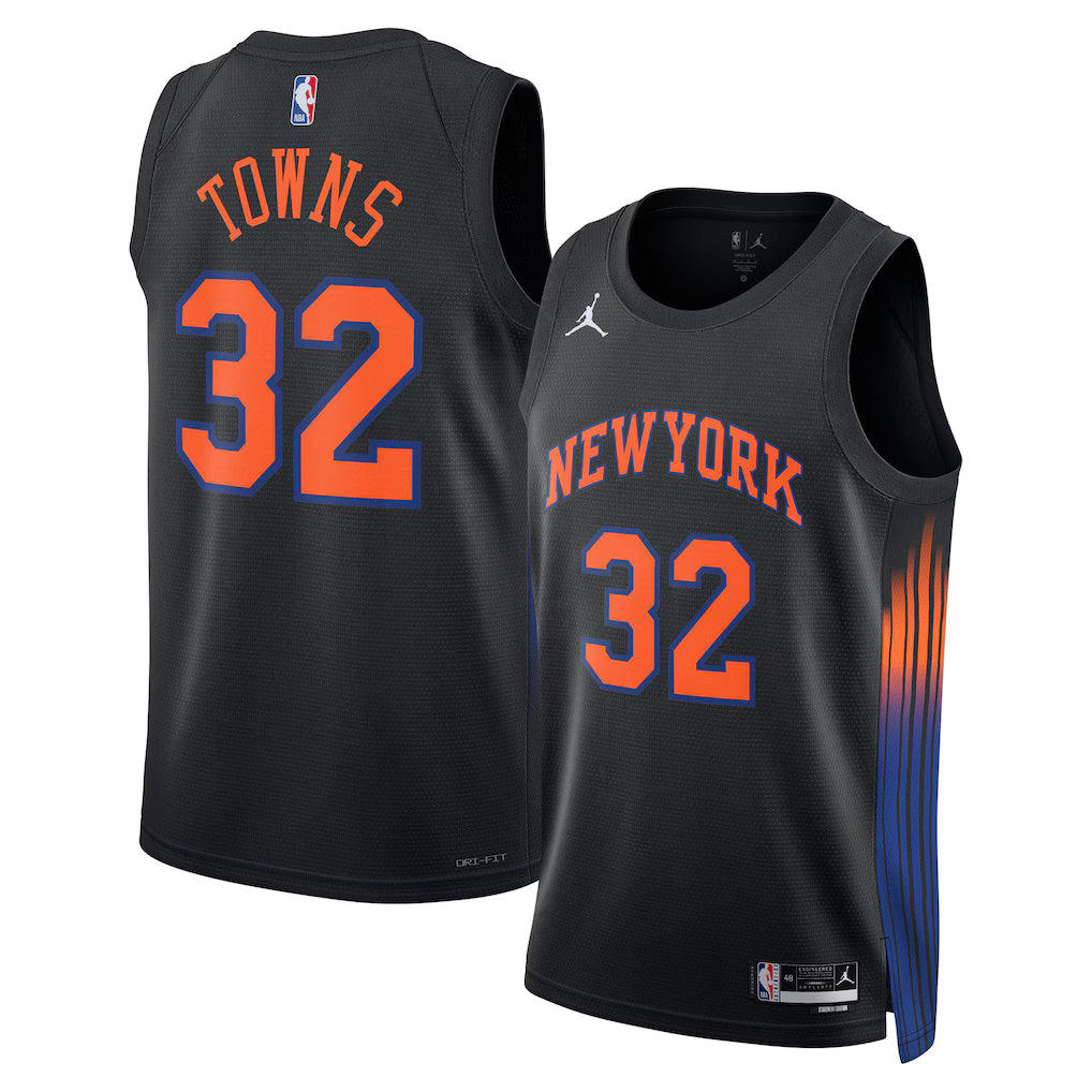 Karl-Anthony Towns New York Knicks Unisex Swingman Jersey - Statement Edition - Black