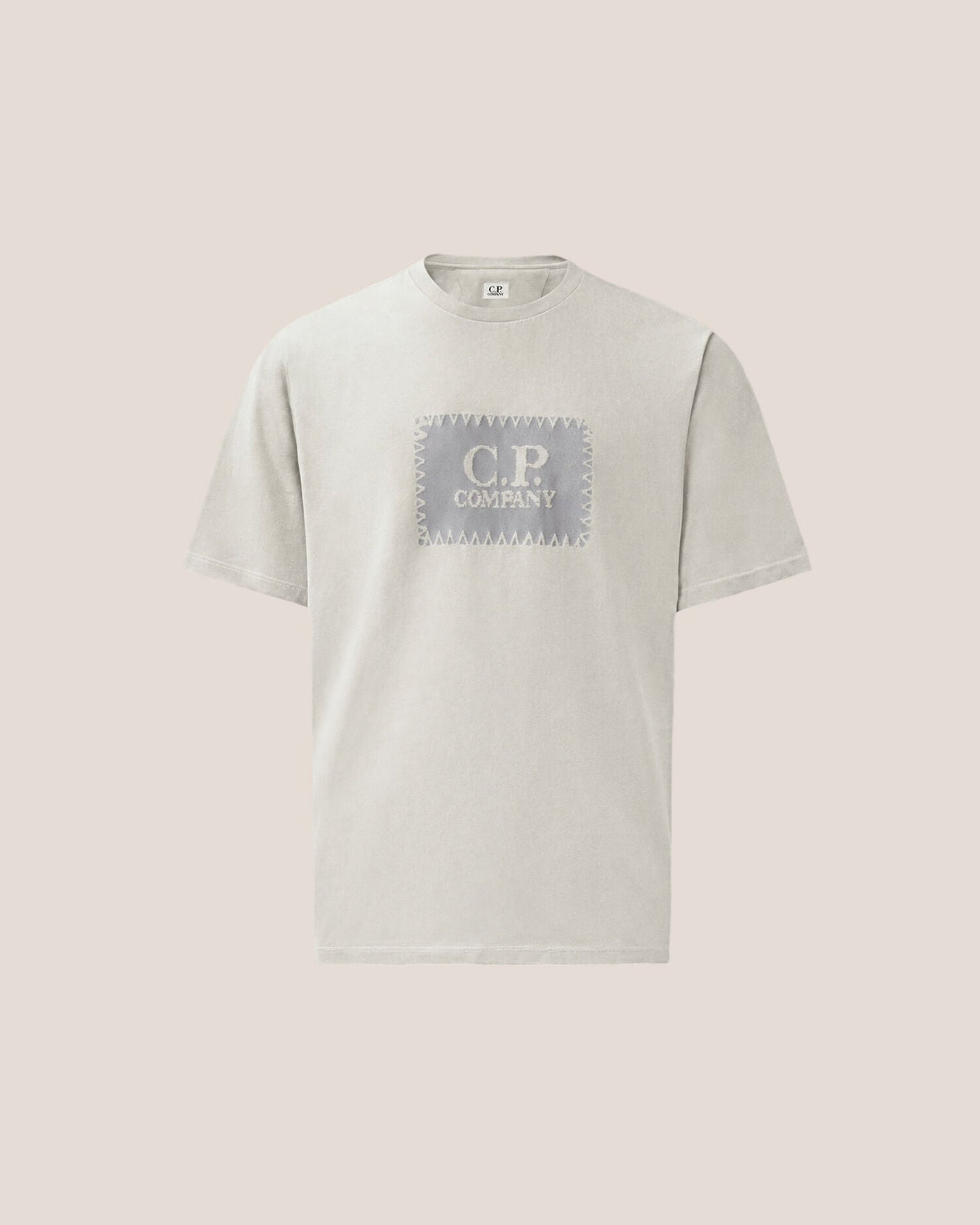 C.P. Company Stitch Block Logo T-Shirt in Flint Grey