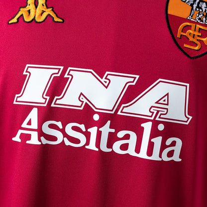 Retro Rome Home Jersey 2000-01 Long Sleeves Football Kit Soccer Shirt