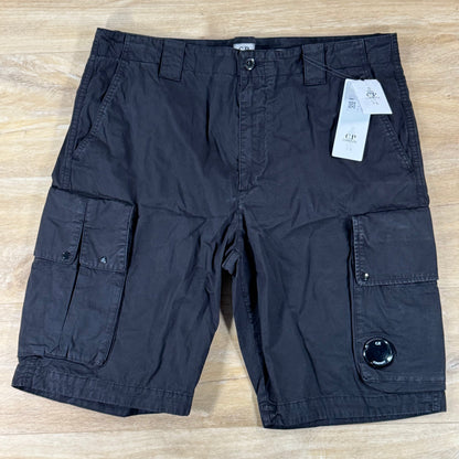 C.P. Company Gabardine Lens Cargo Shorts in Black