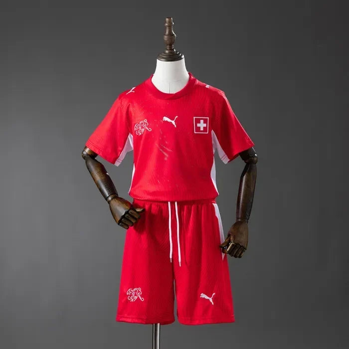 Kids Switzerland Home Jersey 2026 World Cup Football Kit Soccer Shirt
