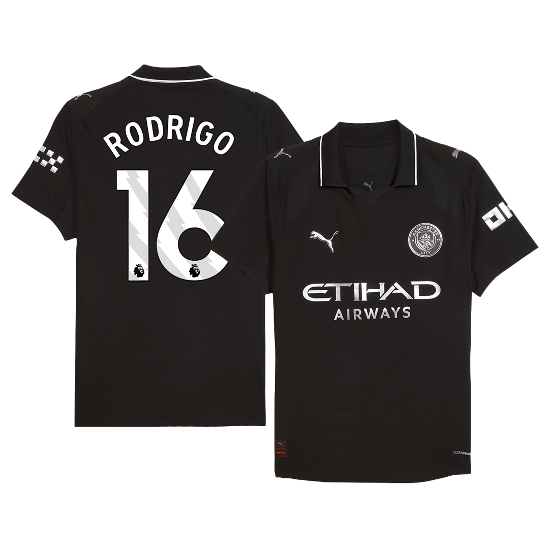 RODRIGO #16 Mens Manchester City Away Jersey 2025/26 - Player Version (Slim Fit)