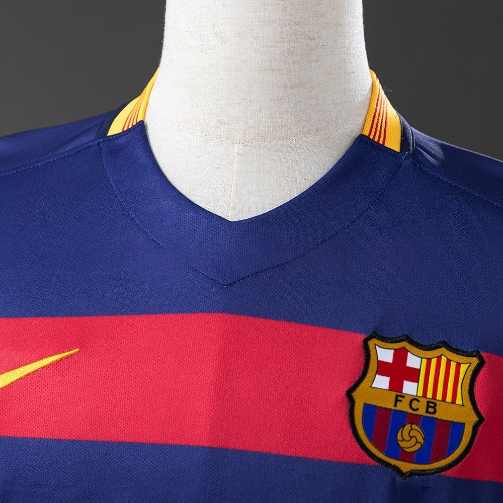 Barcelona Jersey 2015-16 Home Retro Kit Long Sleeves